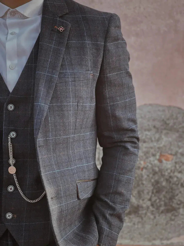 Completo in Tweed a Tre Pezzi Cody Blue