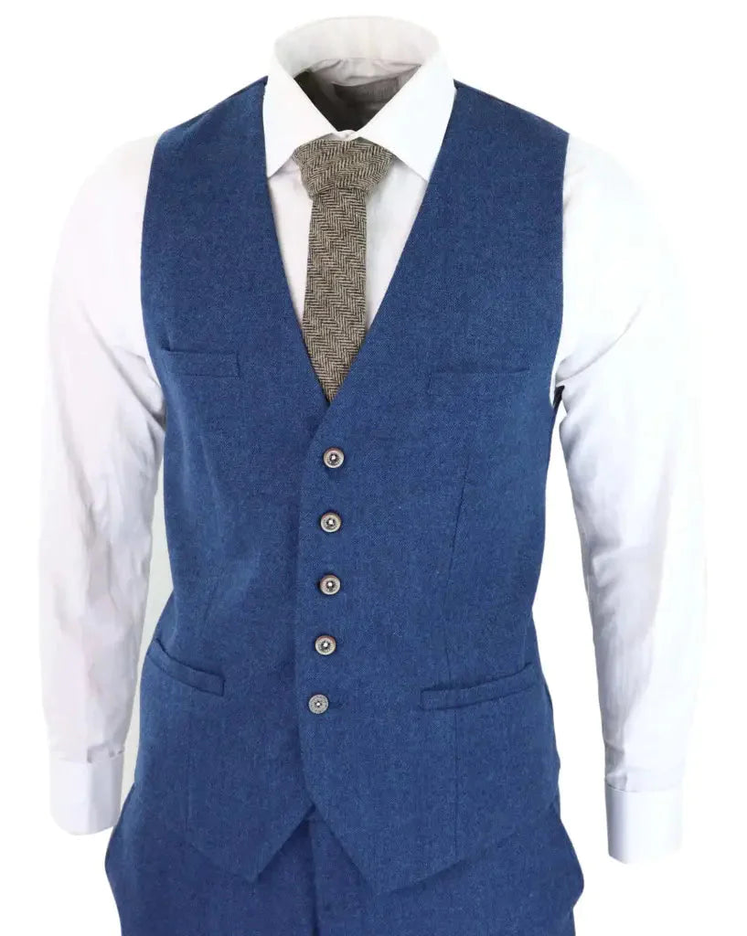 Completo da uomo in tweed slim fit - Cavani Orson blu