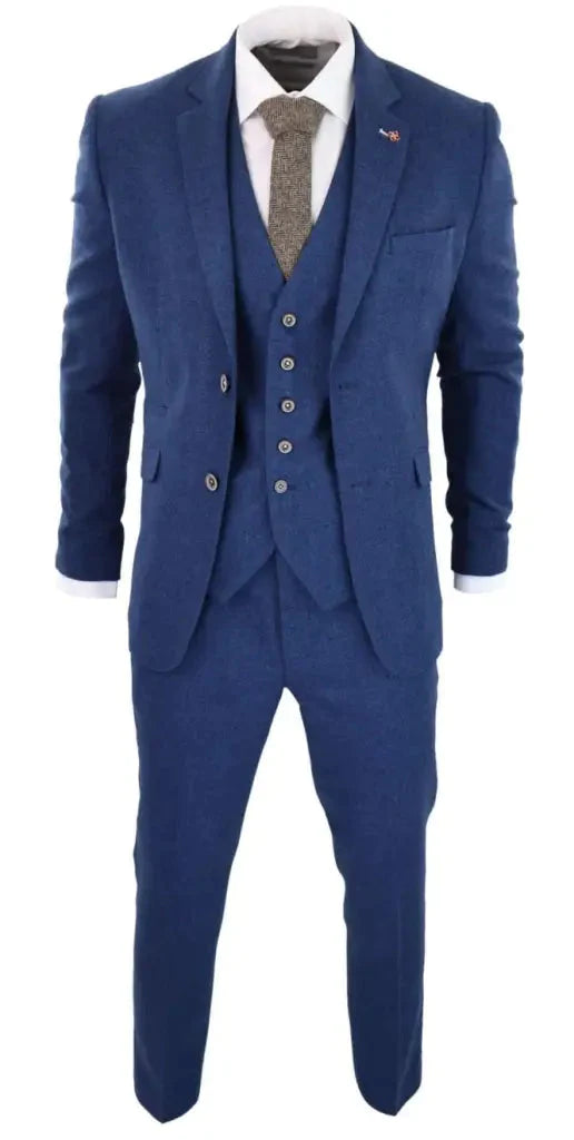 Completo da uomo in tweed slim fit - Cavani Orson blu