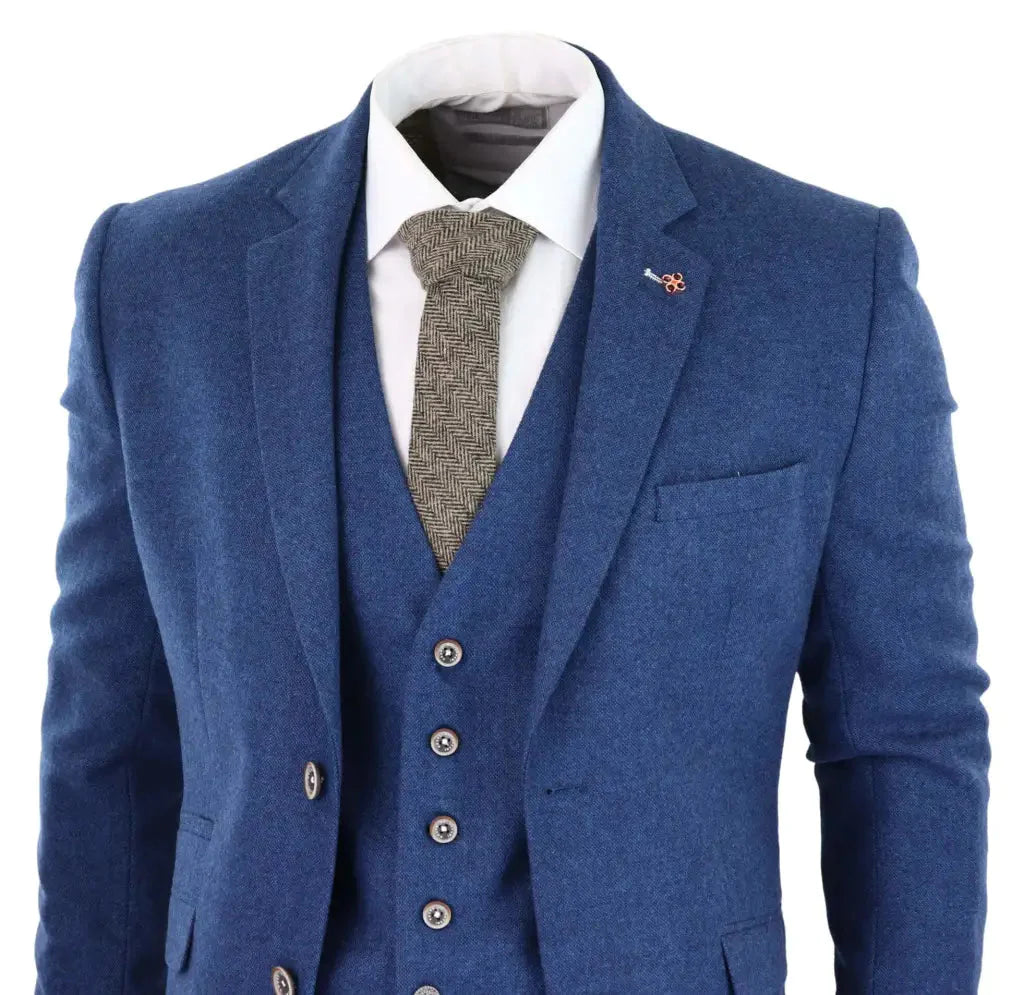 Completo da uomo in tweed slim fit - Cavani Orson blu