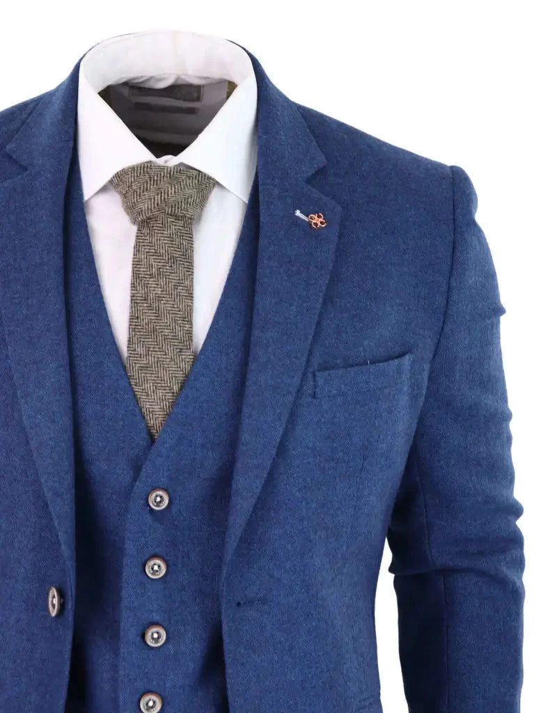 Completo da uomo in tweed slim fit - Cavani Orson blu