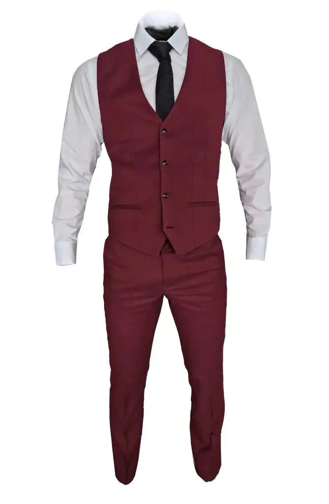 Completo da uomo MAX colore vino, 3 pezzi