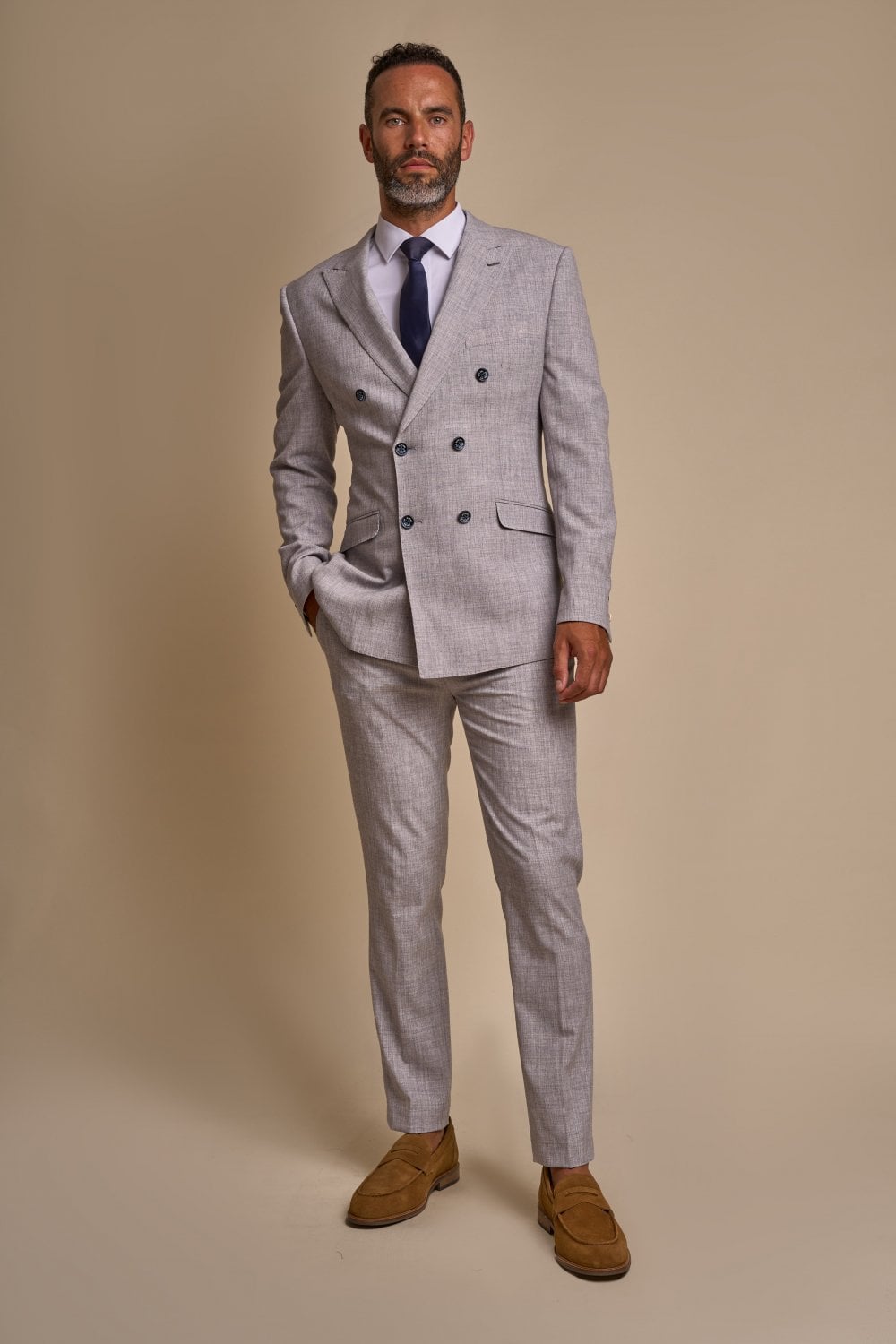 Completo grigio a doppiopetto da uomo - Cavani Tokyo grey suit 2 pezzi