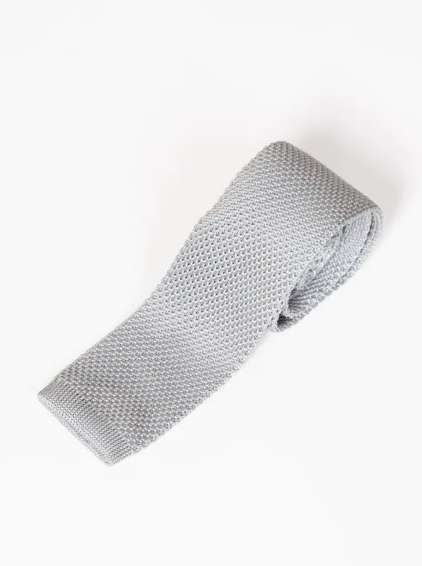 Cravatta Marc Darcy grigio argento a maglia